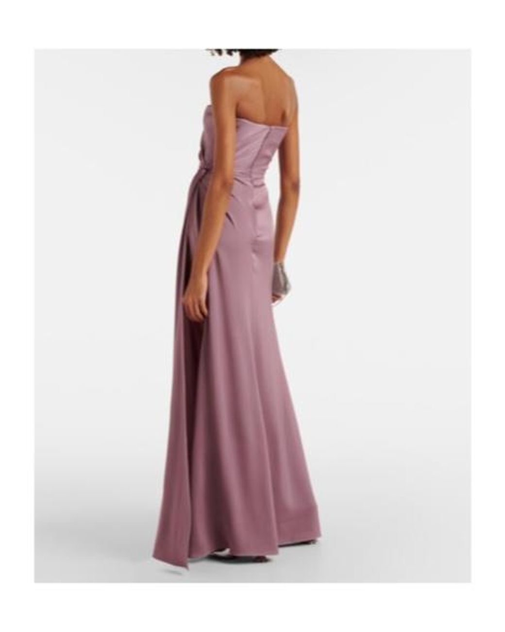 Alex Perry Purple Strapless Satin Crepe Gown