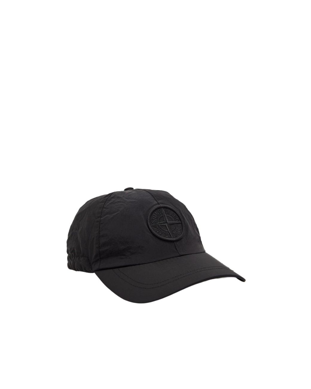 Stone Island Black Nylon Baseball Cap for men