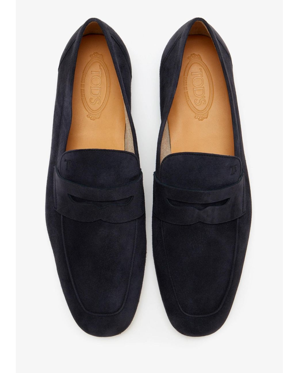 Tod's Blue Suede Penny Loafers for men