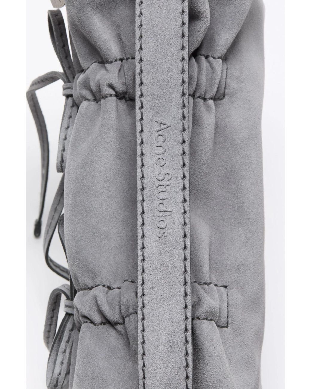 Acne Gray Multipocket Suede Shoulder Bag