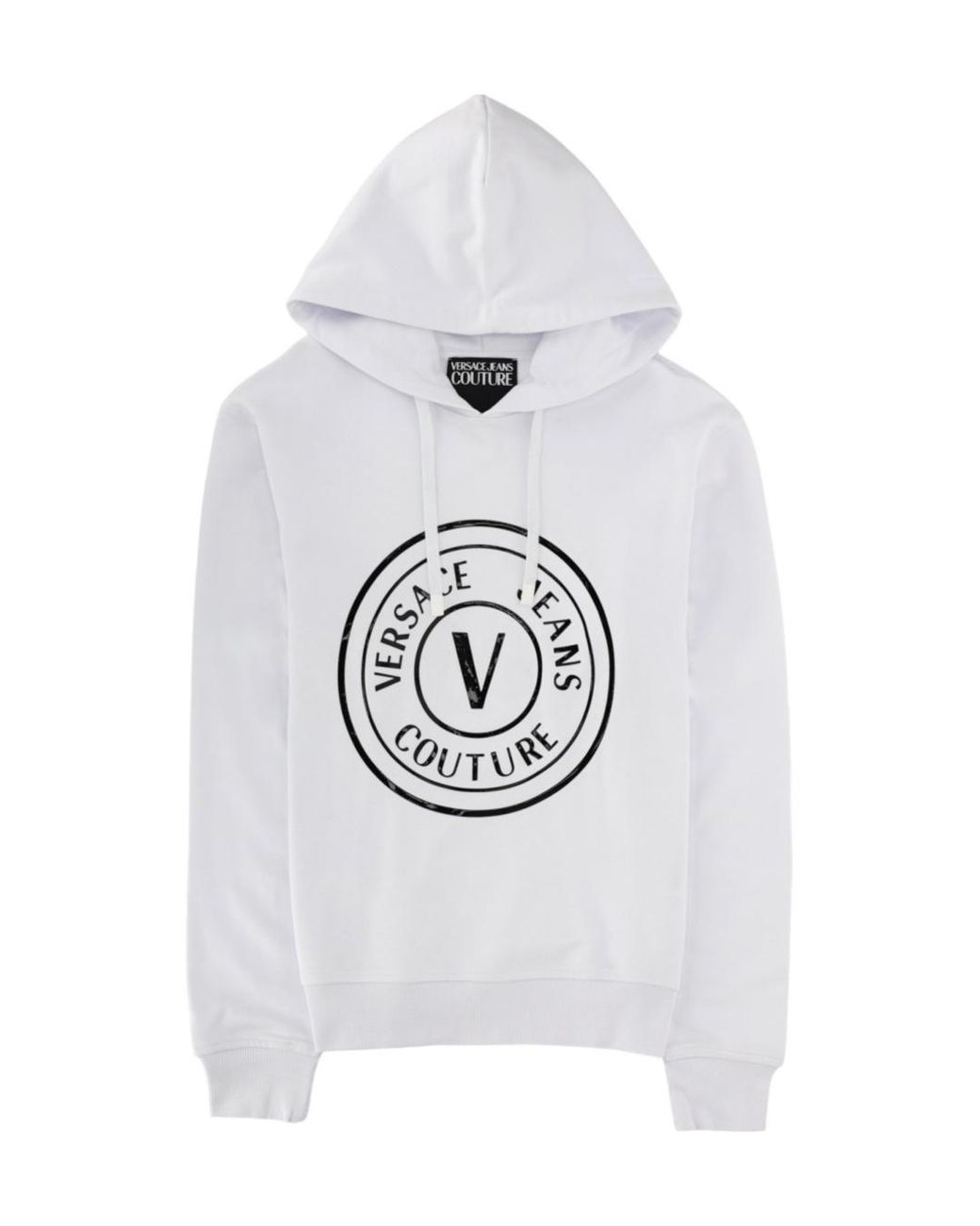 Versace Jeans Gray Couture Logo Print Hoodie for men