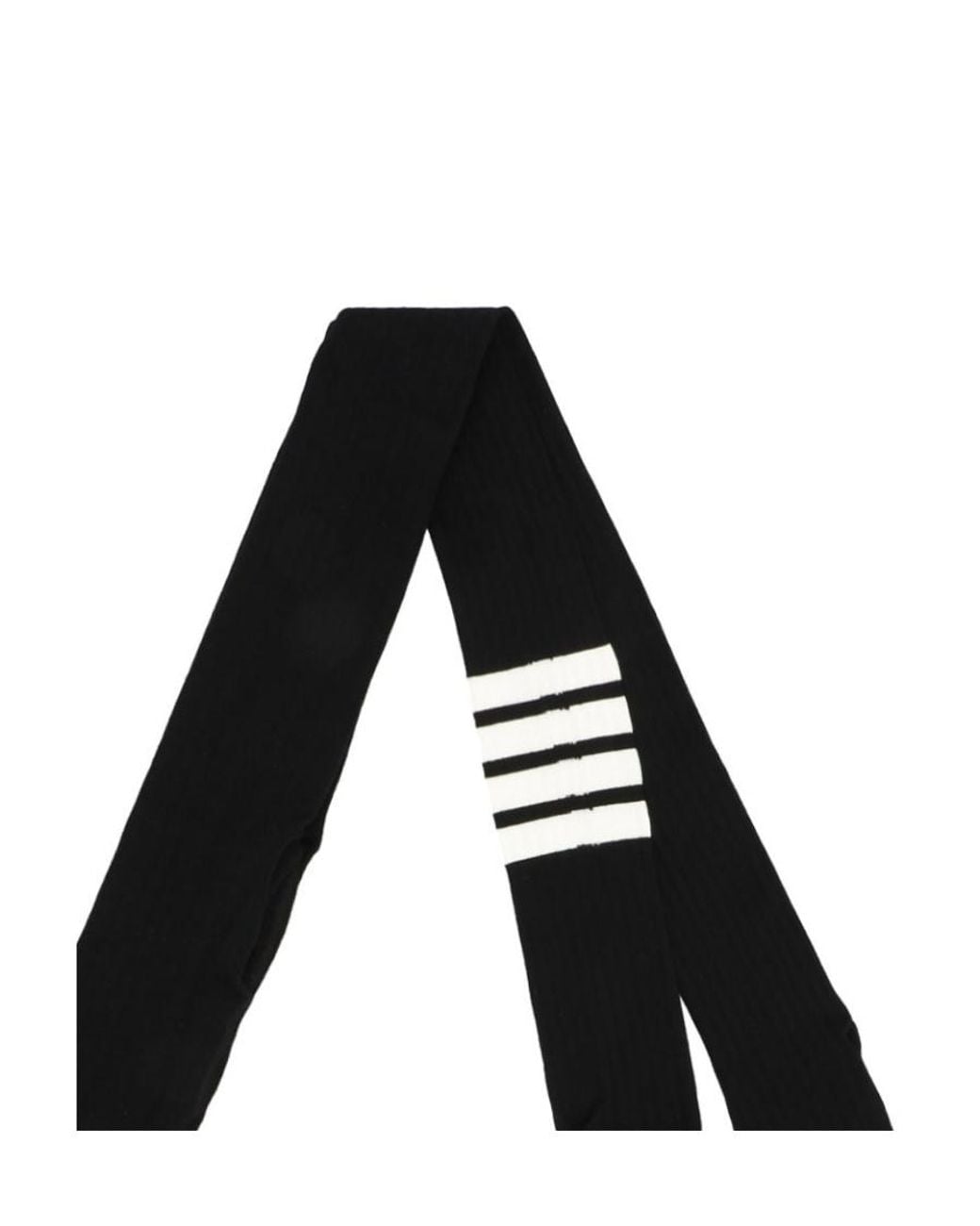 Thom Browne Black 4-Bar Striped Ribbed Tights