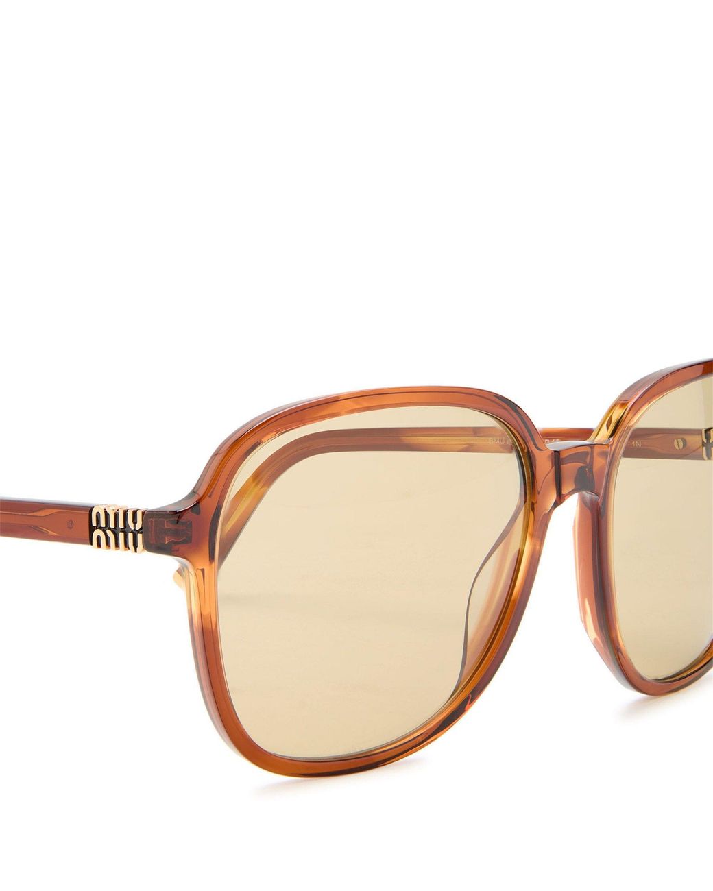 Miu Miu Metallic Square And Round Frame Sunglasses