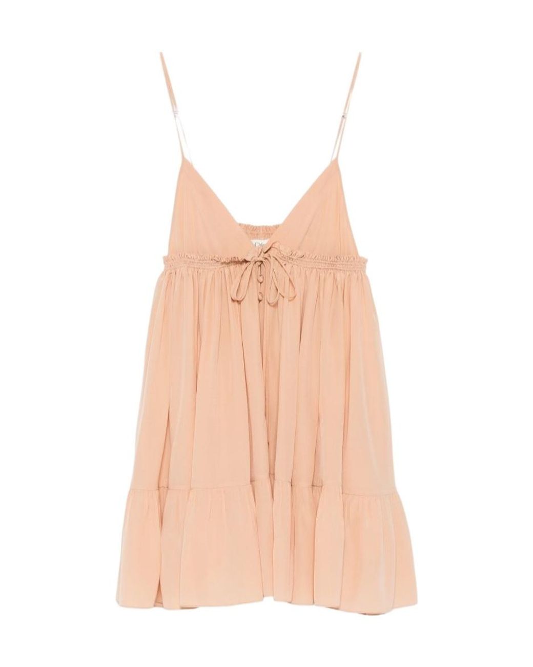 Chloé Pink Chloé Ruffled Tie-Front Mini Dress