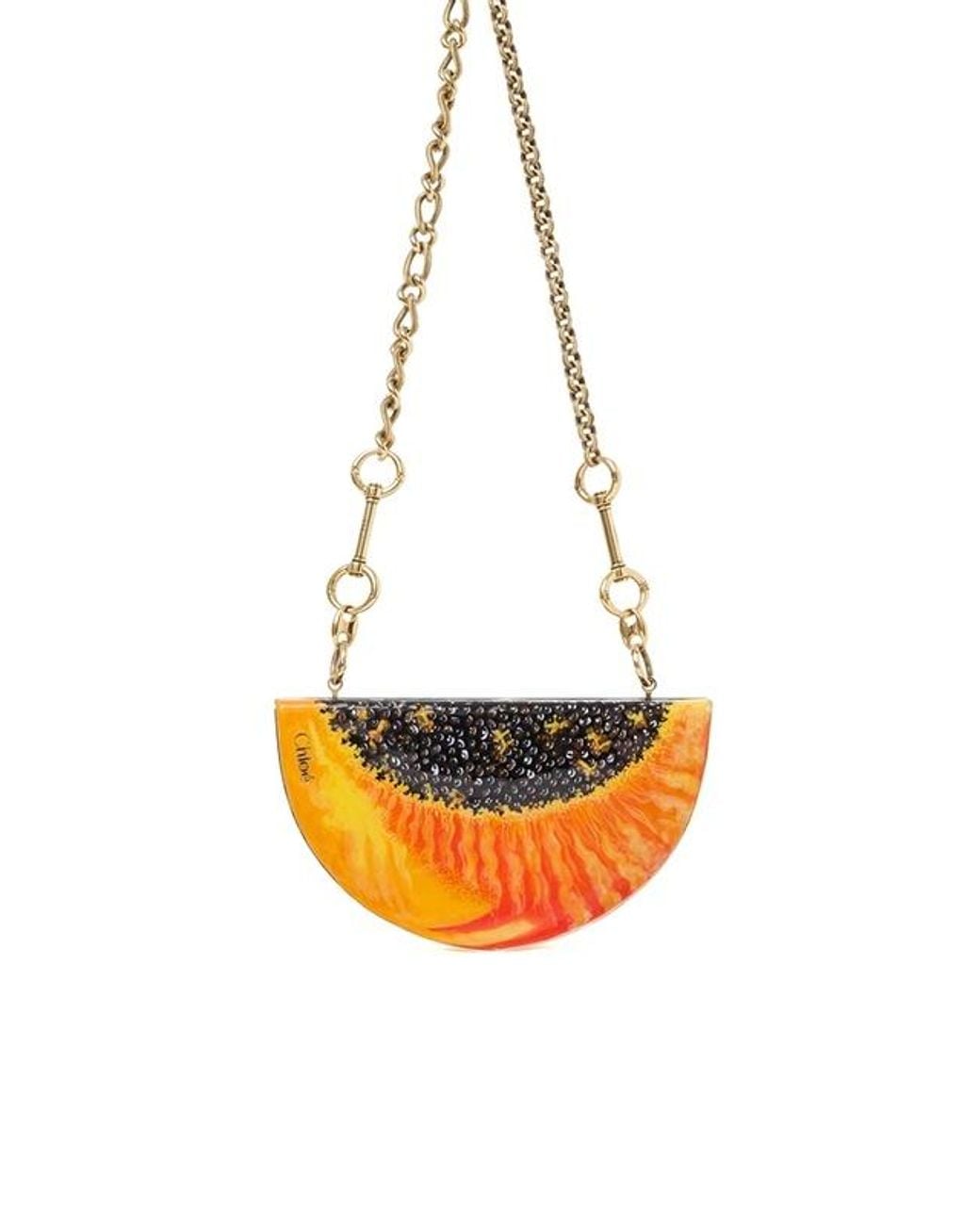 Chloé Orange クロエ トロピカス パパイヤ ミノーディエール ショルダーバッグ