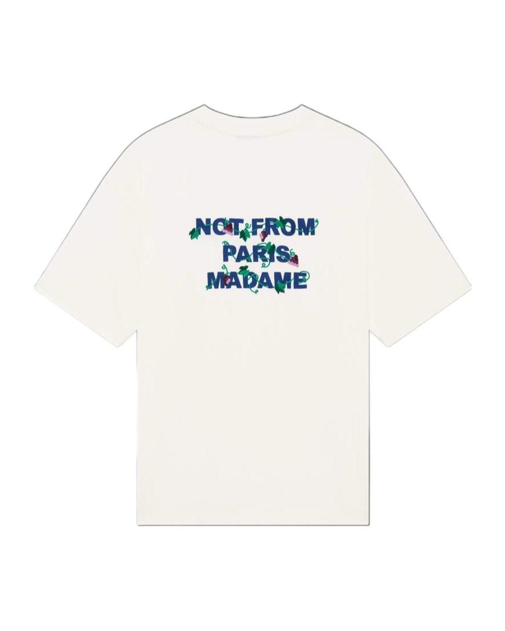 Drole de Monsieur White Vine Embroidered Slogan T-Shirt for men