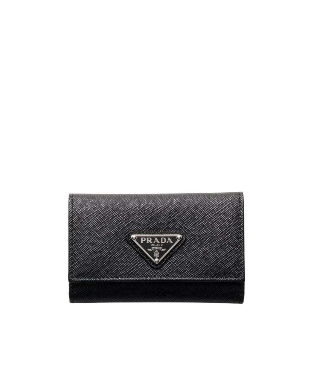 Prada Black Saffiano Leather Key Case