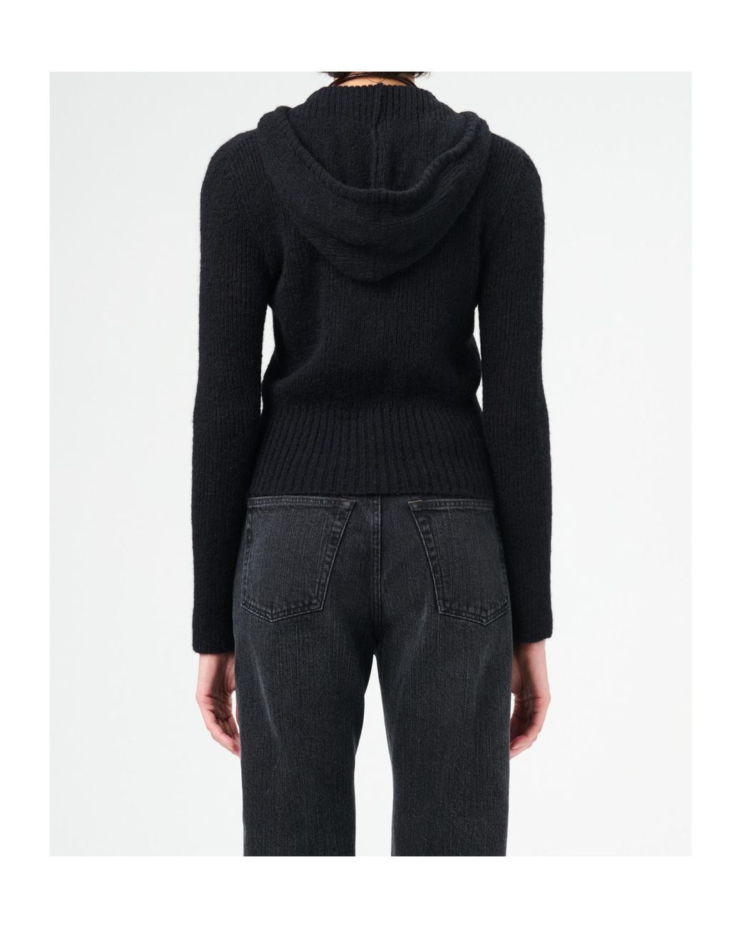 Our Legacy Black Compact Hood Knitted Zip-Up Cardigan