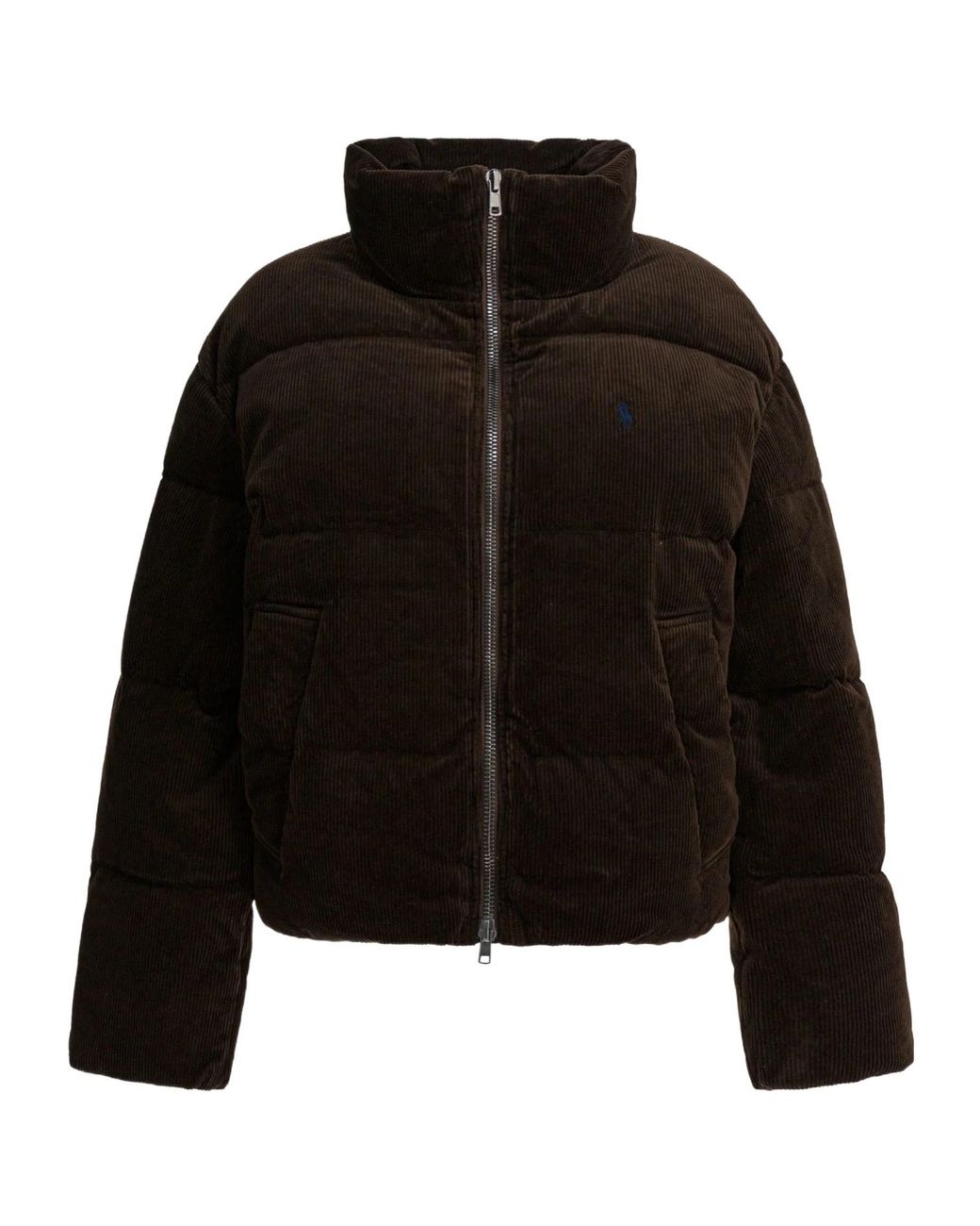 Polo Ralph Lauren Black Short Down Jacket With Pony Jackets And Coats