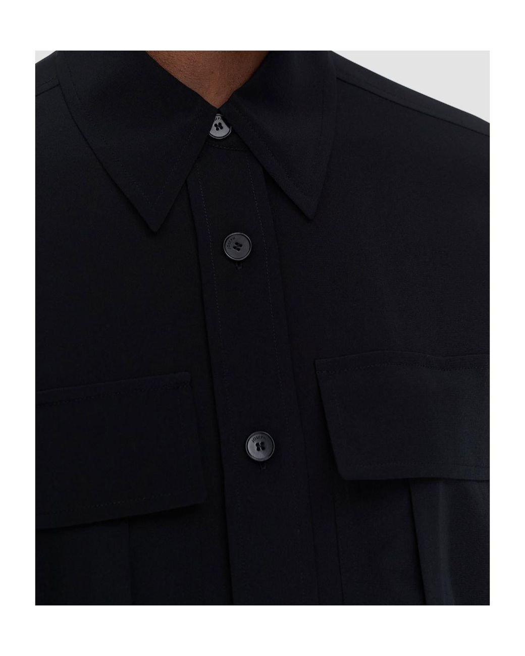 Joseph Black Yas Crepe De Soie Silk Shirt