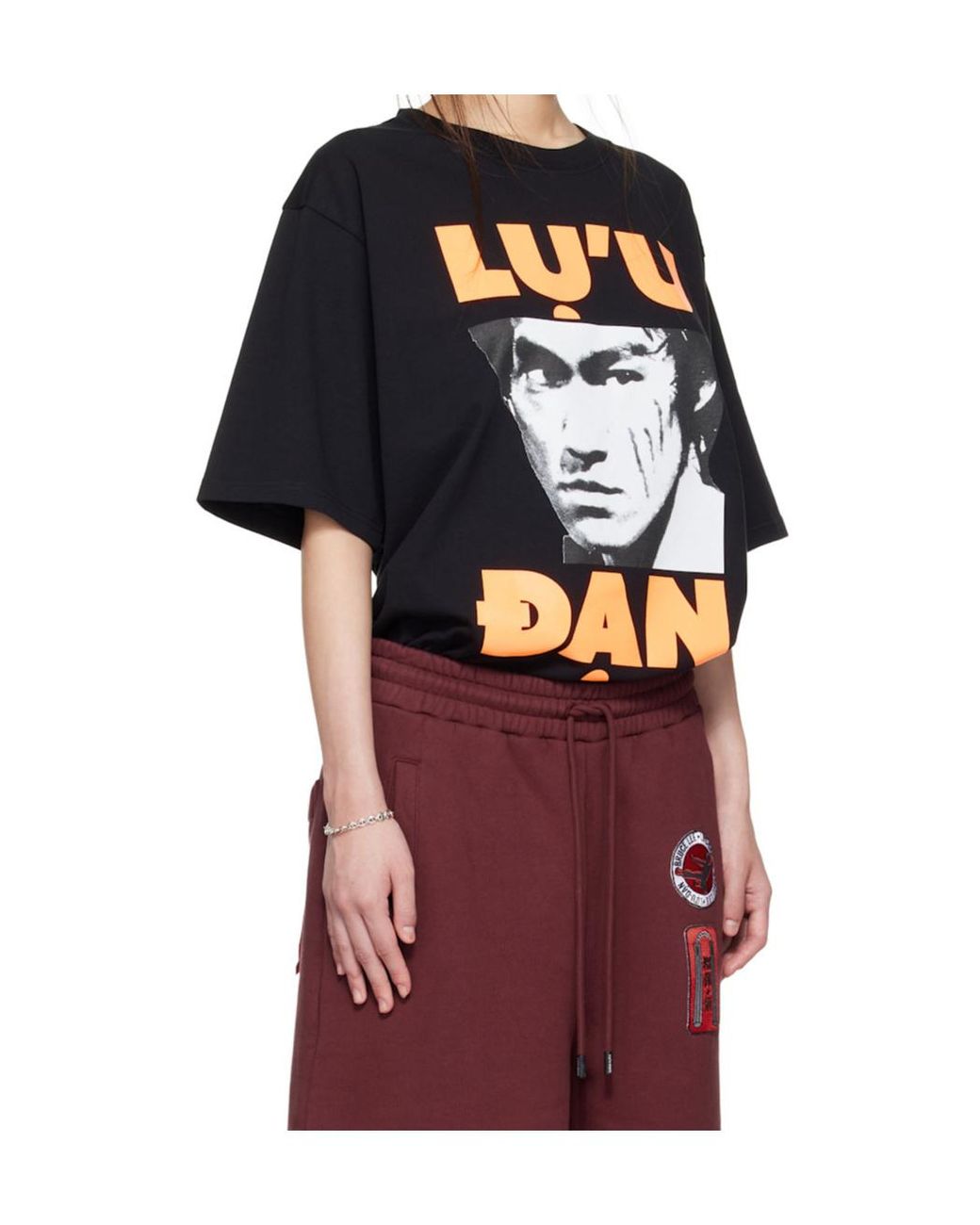 Lu'u Dan Black Bruce Lee X Collaboration Concert Crew Neck T-Shirt for men