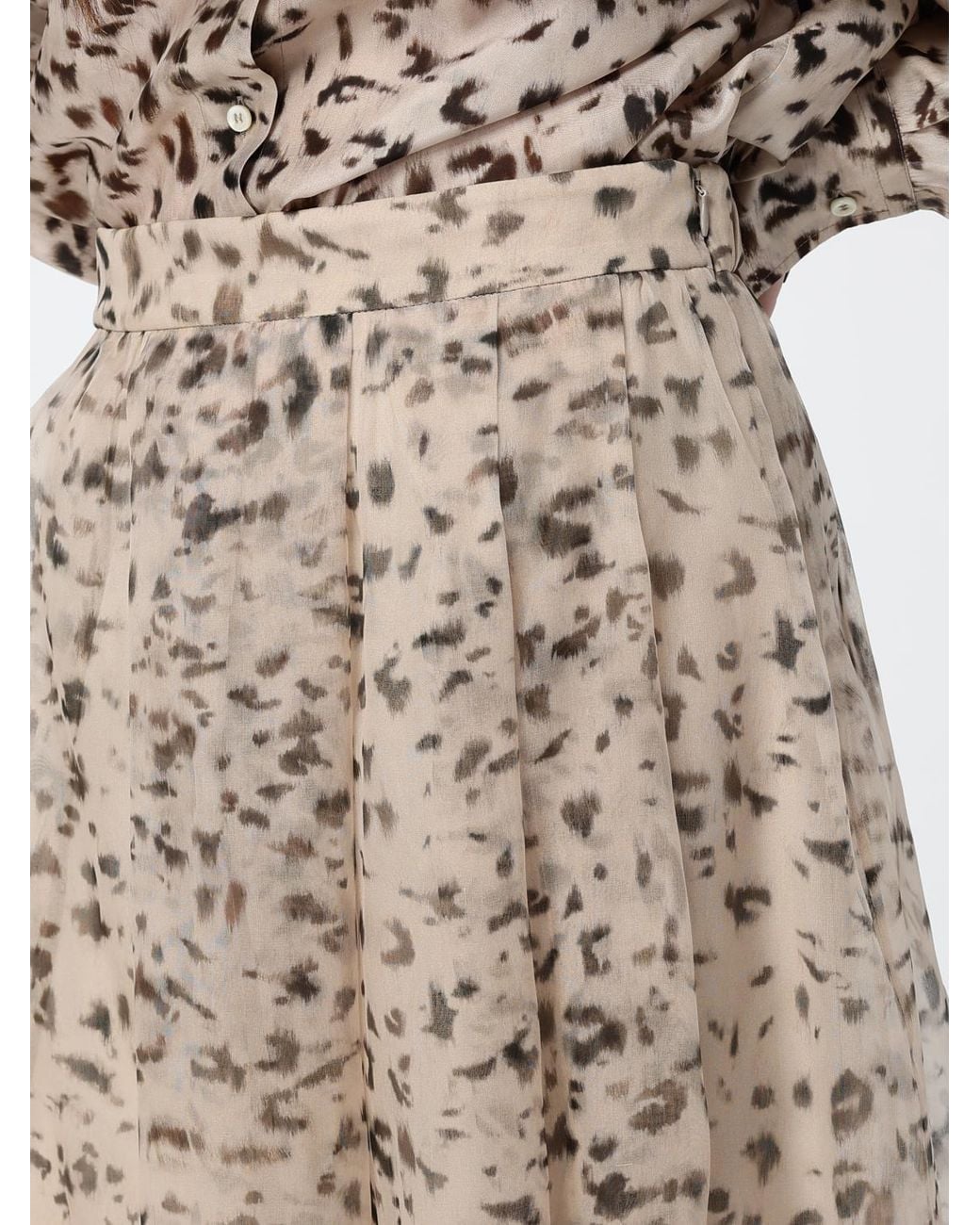 Brunello Cucinelli Brown Flared Midi Skirt