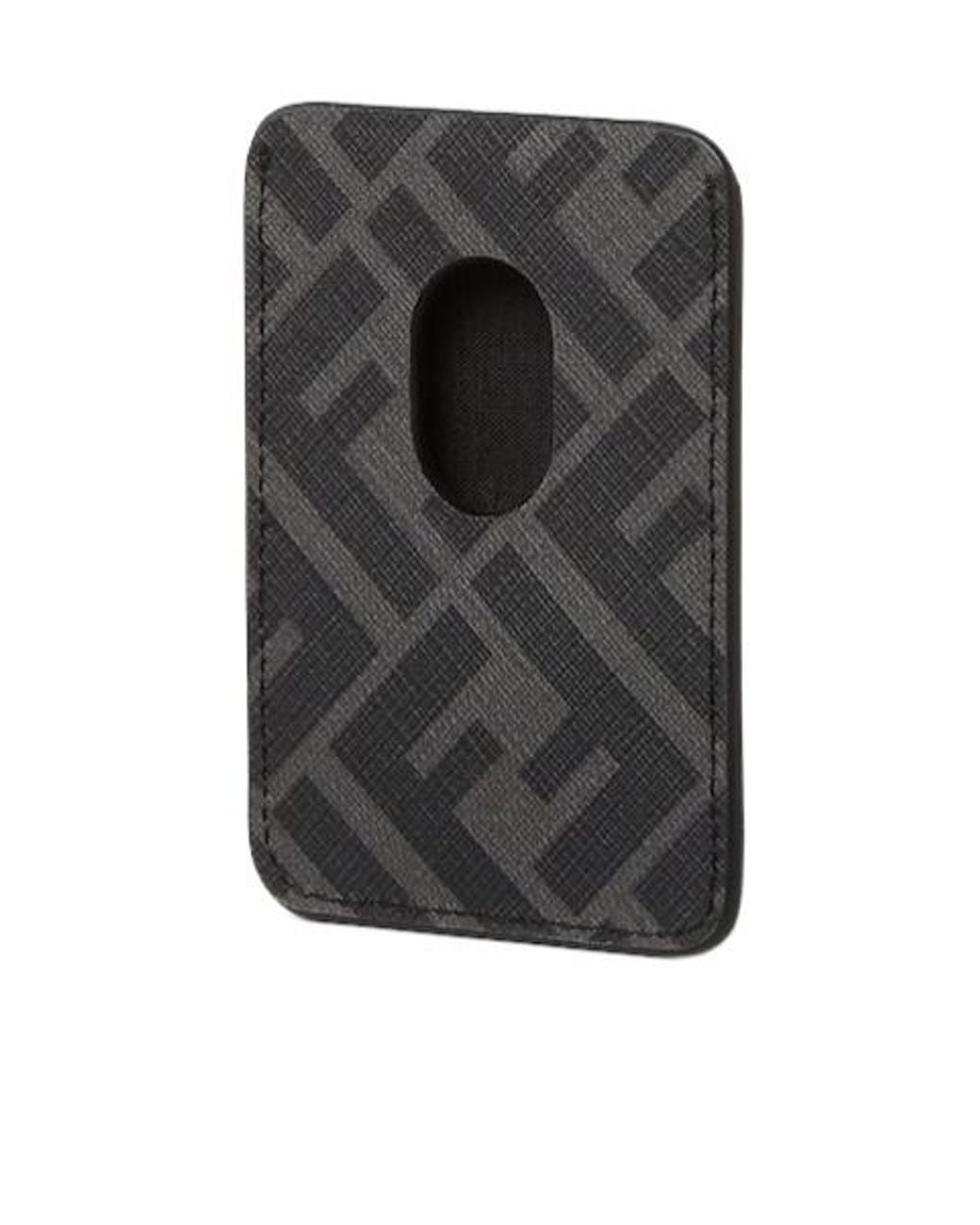 Fendi Black Ff Squared Magsafe Card Holder for men
