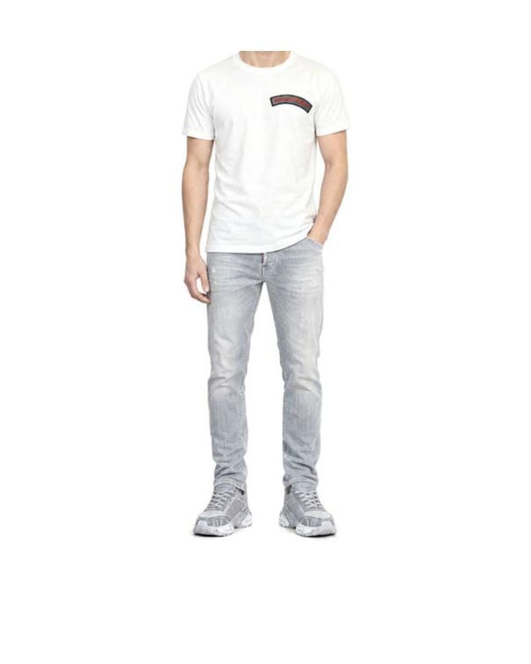 DSquared² White Logo Patch T-Shirt for men
