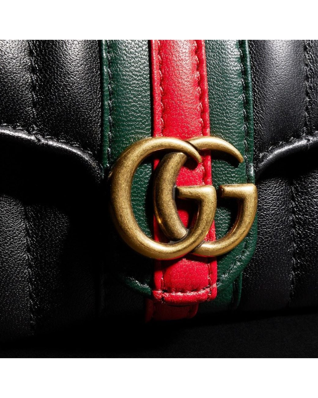 Gucci Black Gg Marmont Bi-Fold Card Case