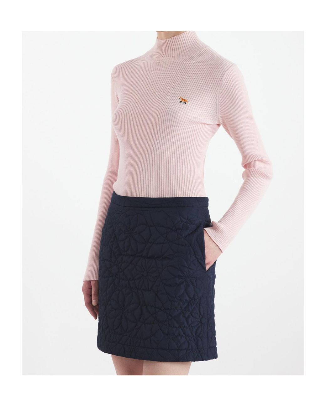 Maison Kitsuné Pink Maison Kitsuné Baby Fox Turtleneck Jumper