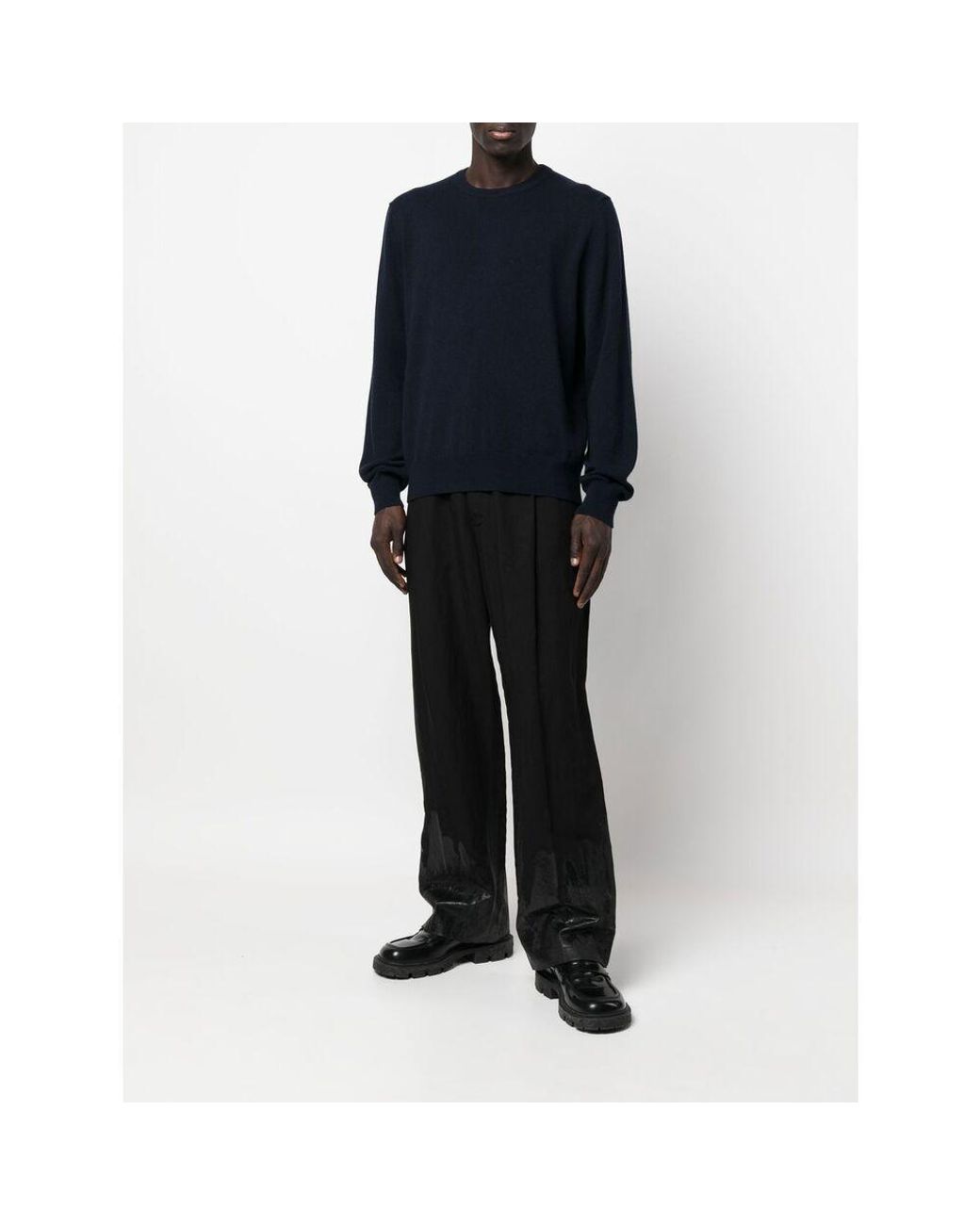 The Row Blue Crewneck Knitted Jumper for men