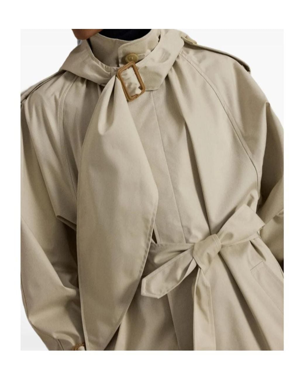 Polo Ralph Lauren Natural Buckled-Scarf A-Line Trench Coat