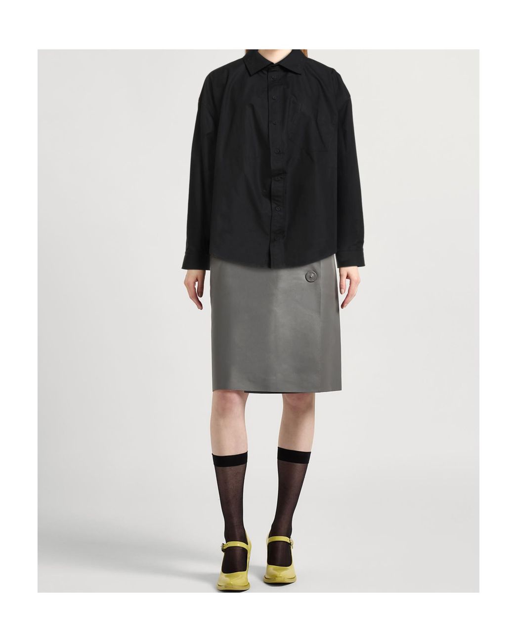 Balenciaga Black Solid Colour Shirts Blouses