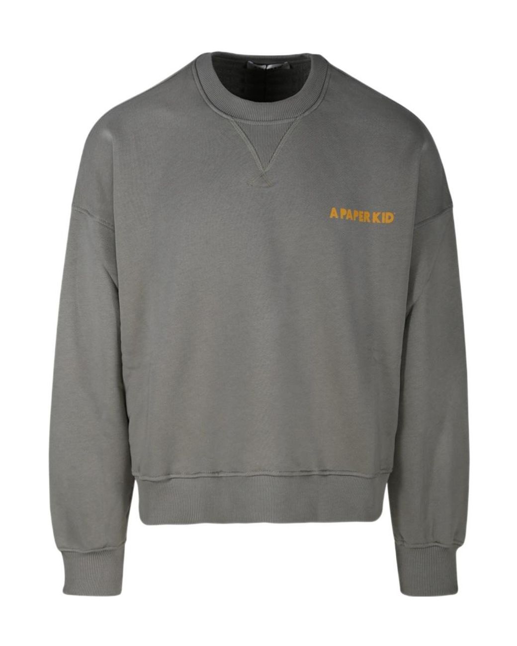 A PAPER KID Gray Logo-Print Cotton Sweatshirt for men