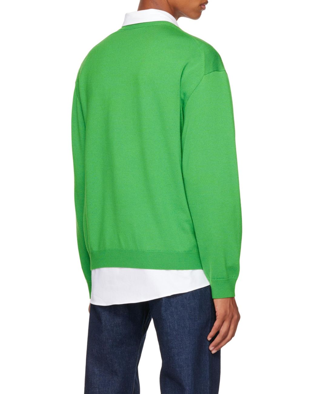 KENZO Green Logo Embroidered Crewneck Sweater for men