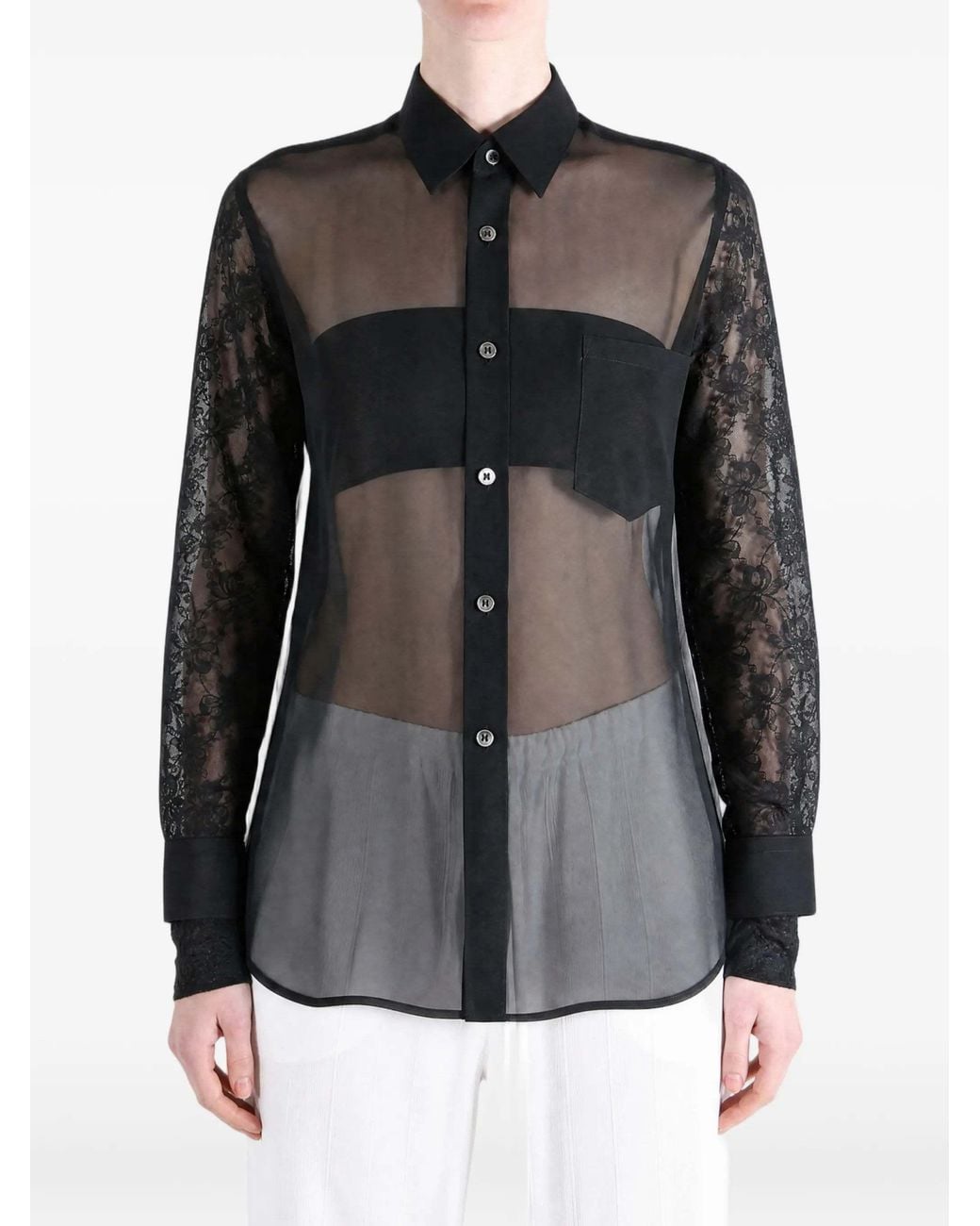 Comme des Garçons Blue Long-Sleeved Shirt
