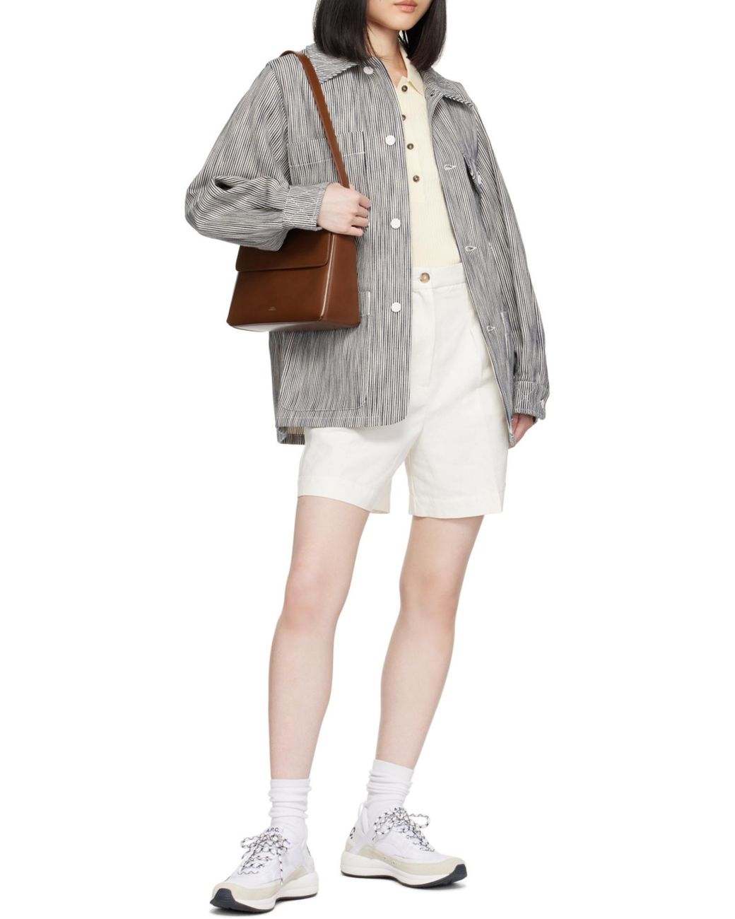 A.P.C. Brown Virginie Logo Printed Shoulder Bag