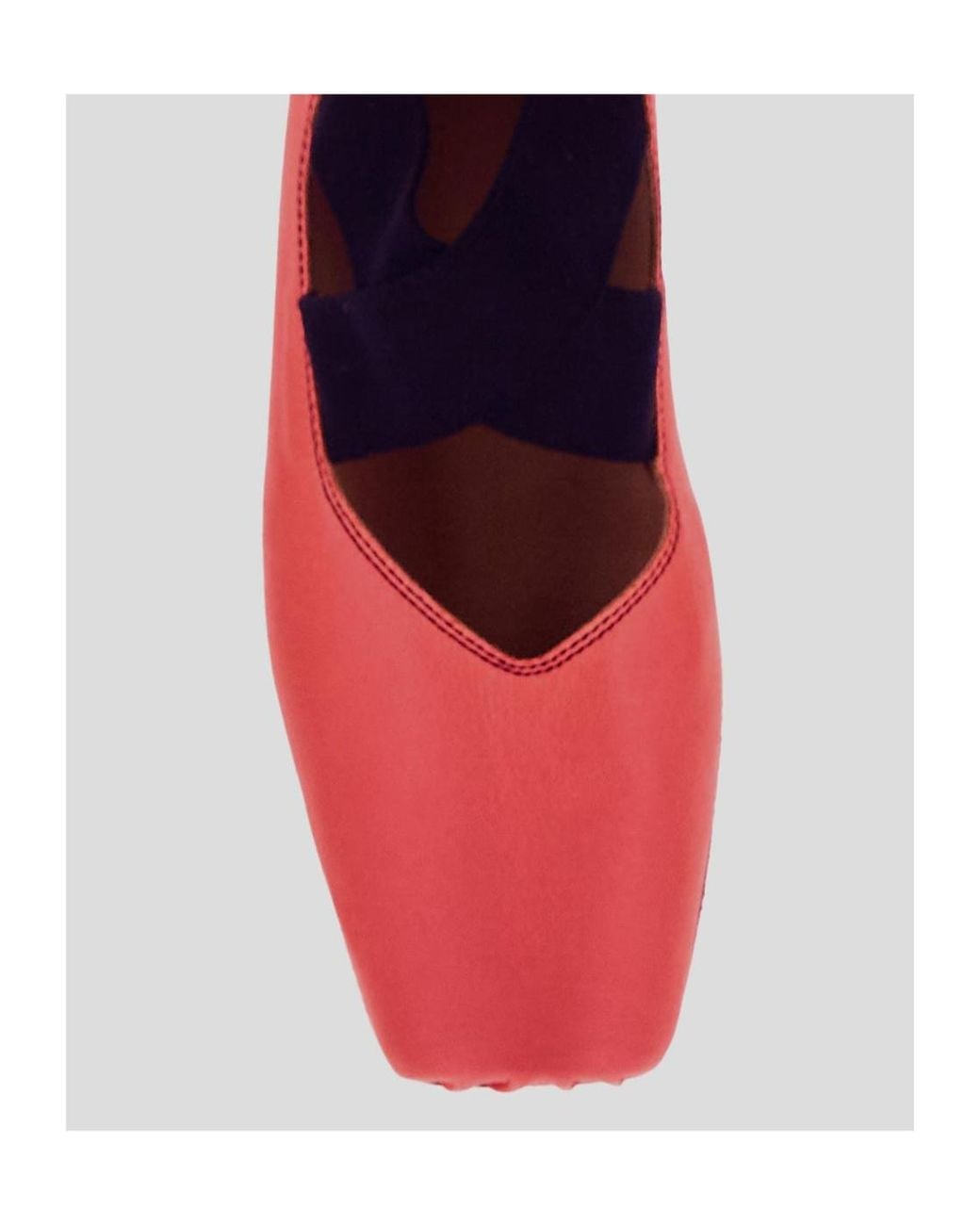 Uma Wang Red Square-Toed Ballet Shoes