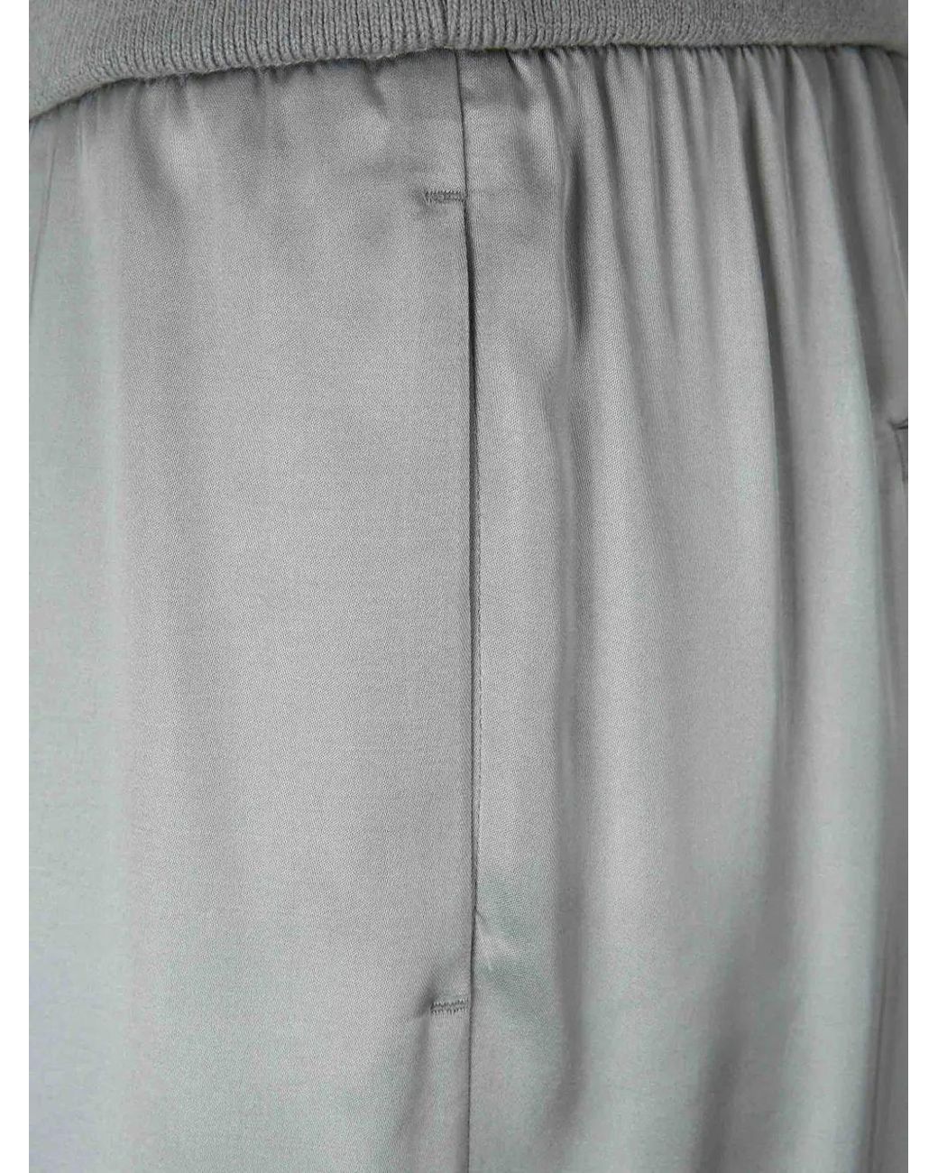 Peserico Gray Satin Casual Pants
