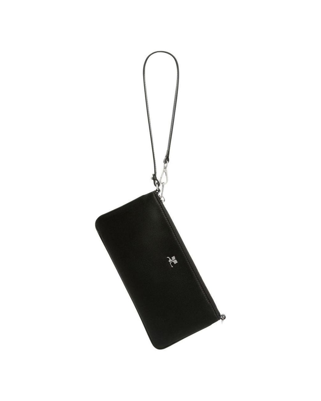 Courreges Black Logo-Plaque Zipped Pouch