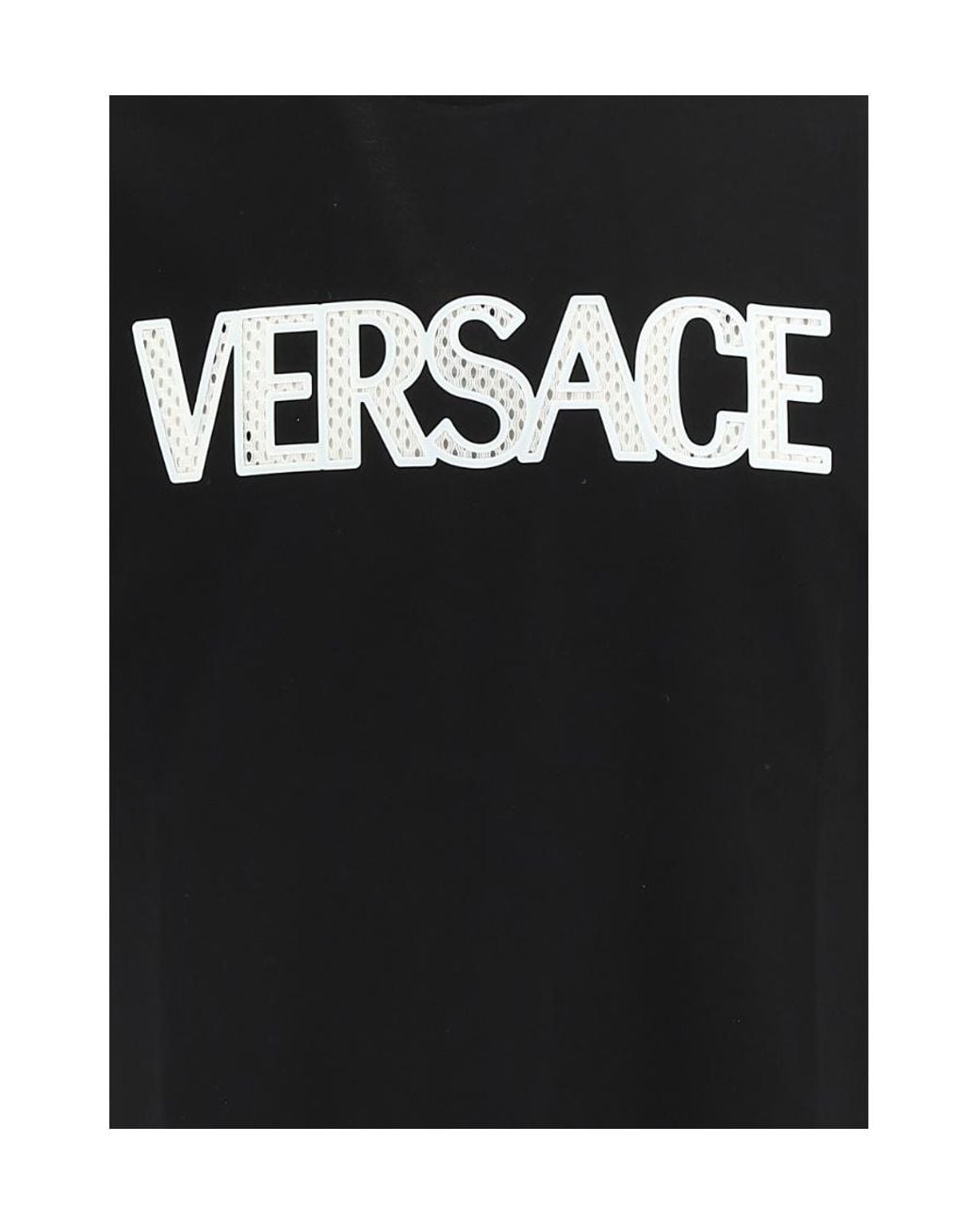 Versace Black Logo Detailed Crewneck T-Shirt for men