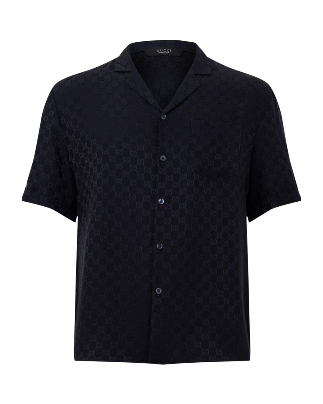 Gucci Black Campcollar Shirt for men