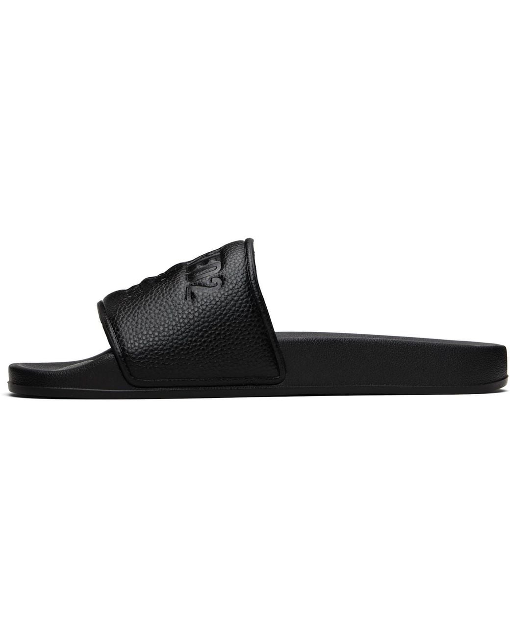 DSquared² Black Logo-Embossed Open-Toe Slides for men