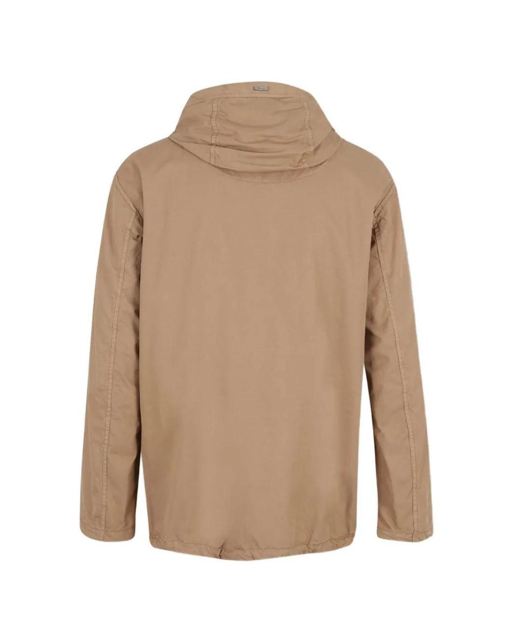 Herno Brown Drawstring Hooded Jacket for men