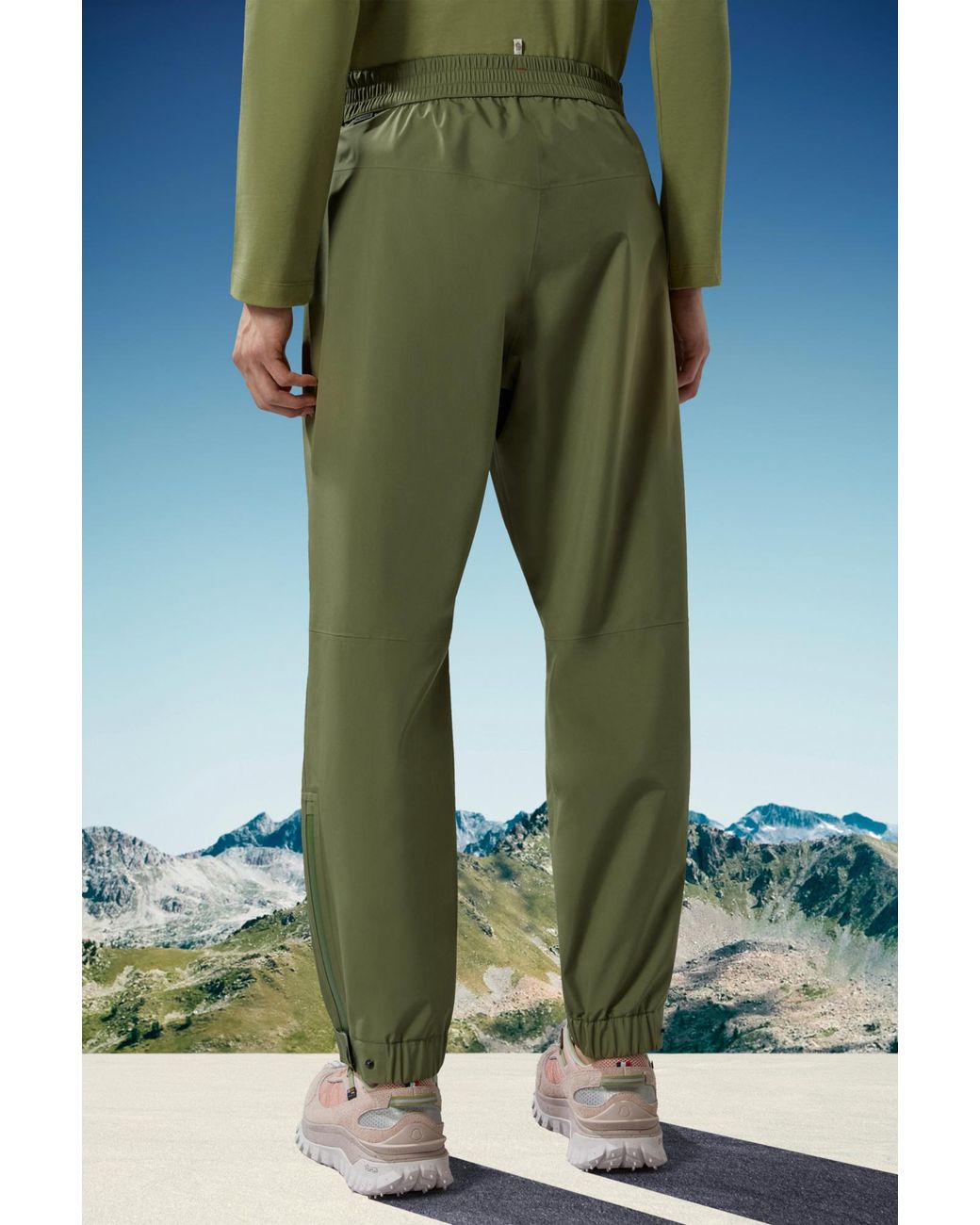 Moncler Green Grenoble Zipped Pockets Tailored Pants for men