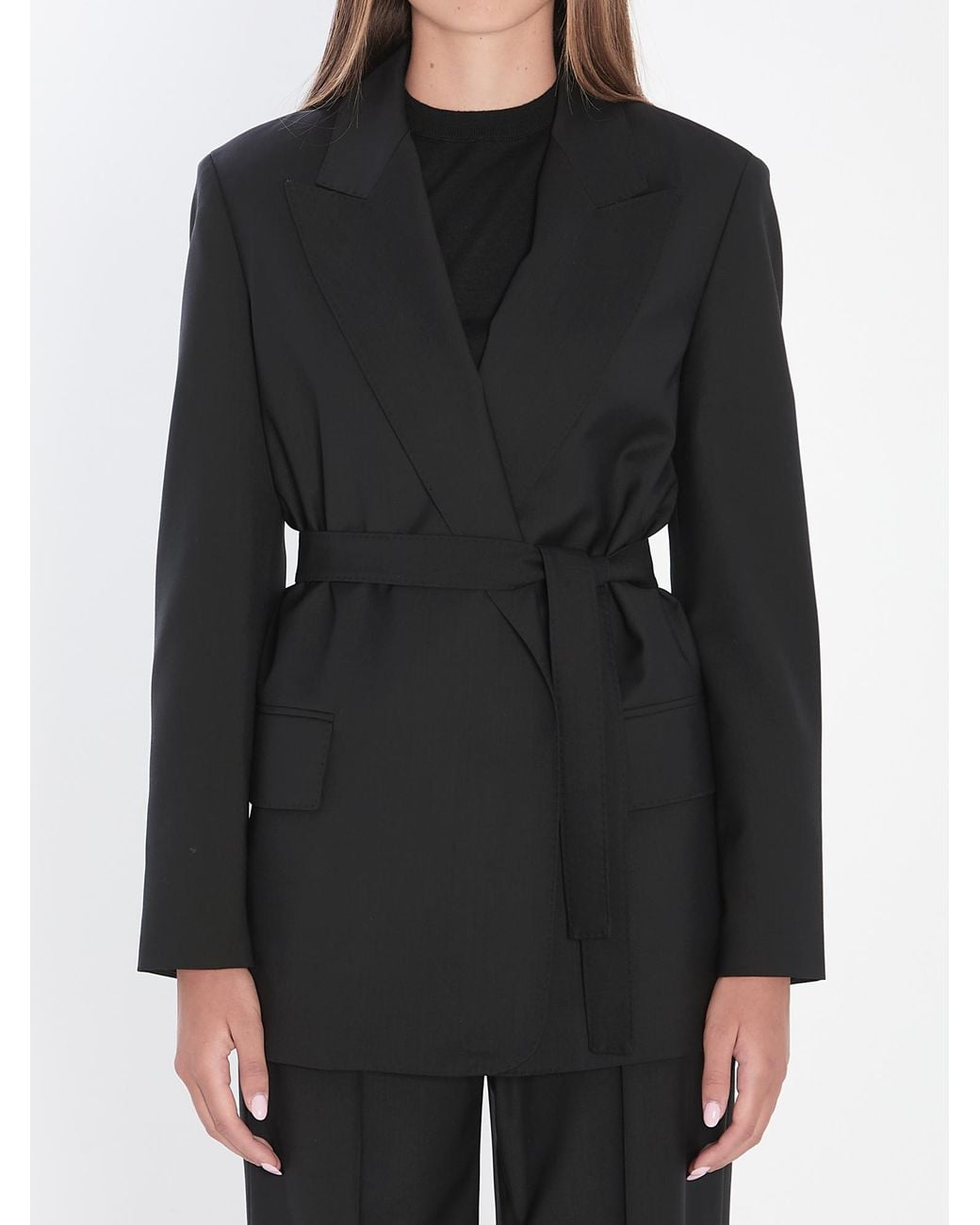 Max Mara Black Talento Tied Long-Sleeved Jacket