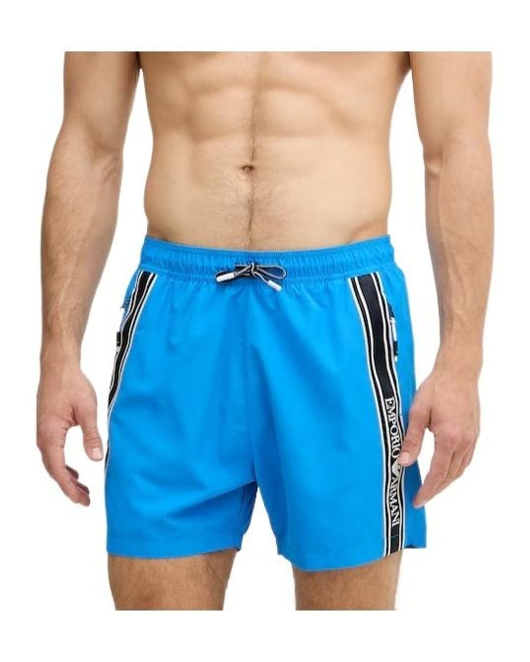 Emporio Armani Blue Drawstring Swim Trunks for men
