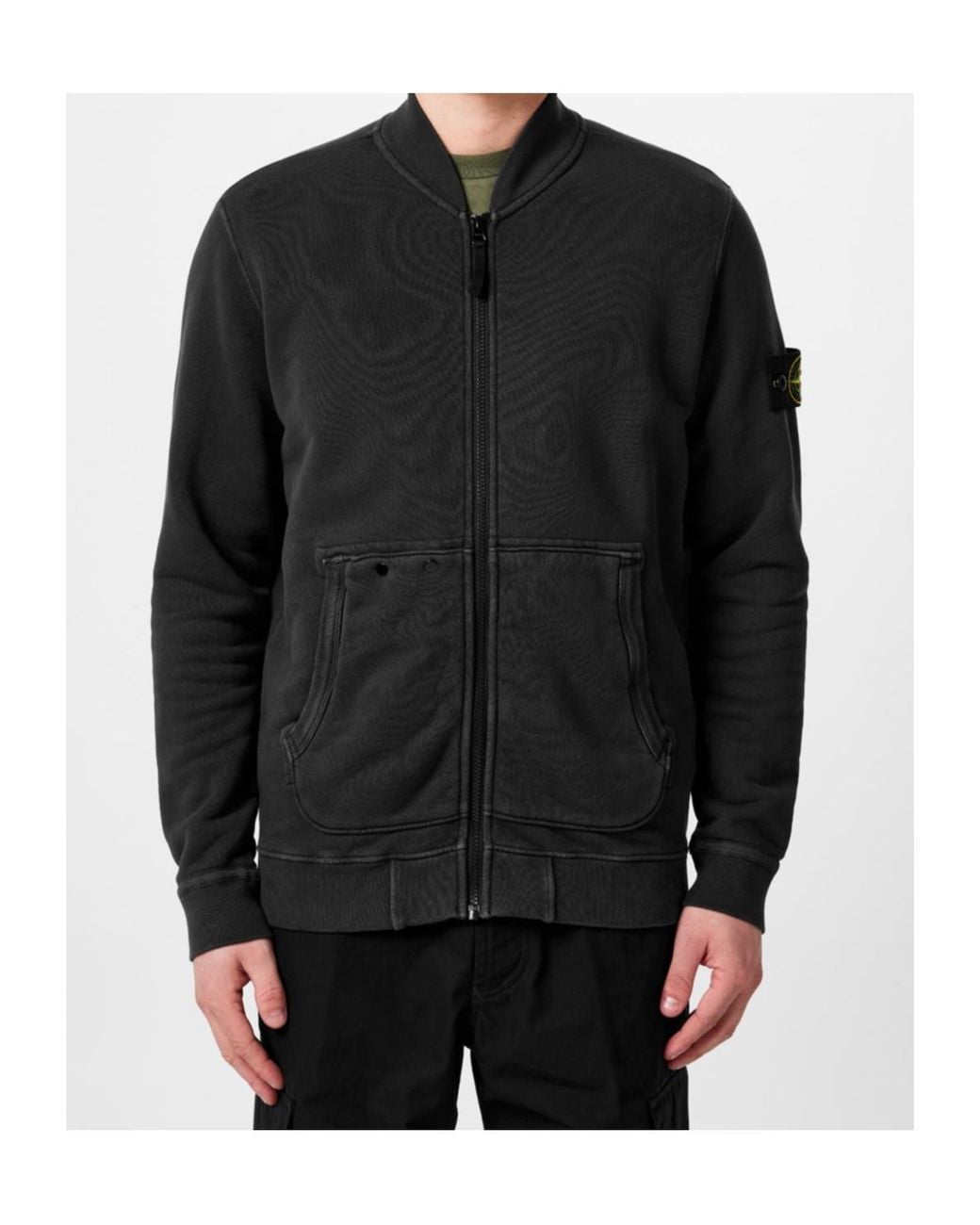 Stone Island Black Bomber Jacket for men