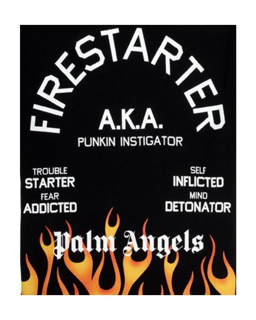 Palm Angels Black Flame T-Shirt for men