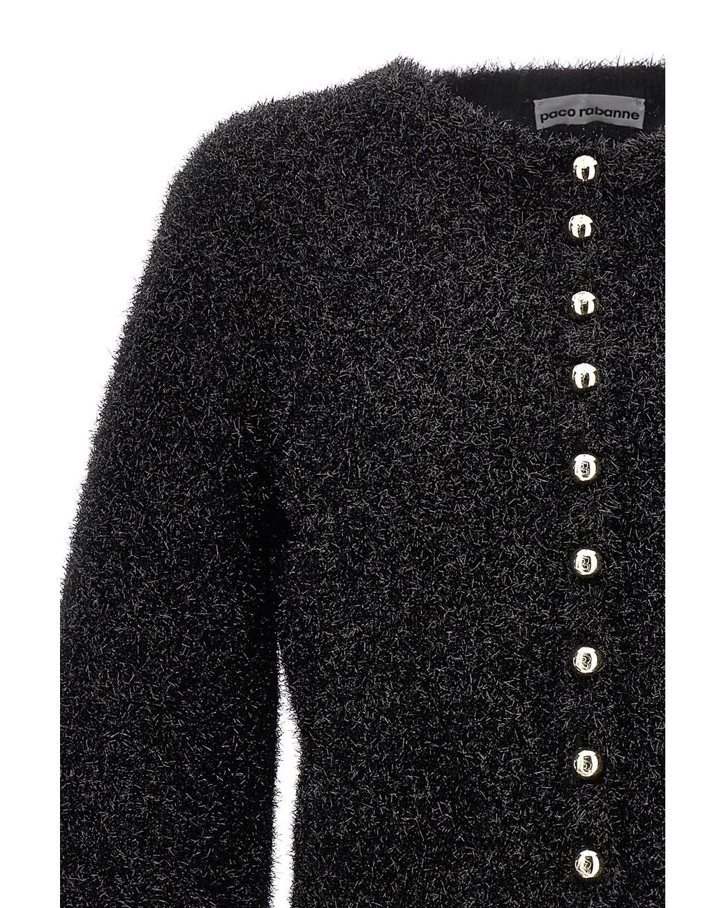 Rabanne Black Crewneck Cropped Cardigan