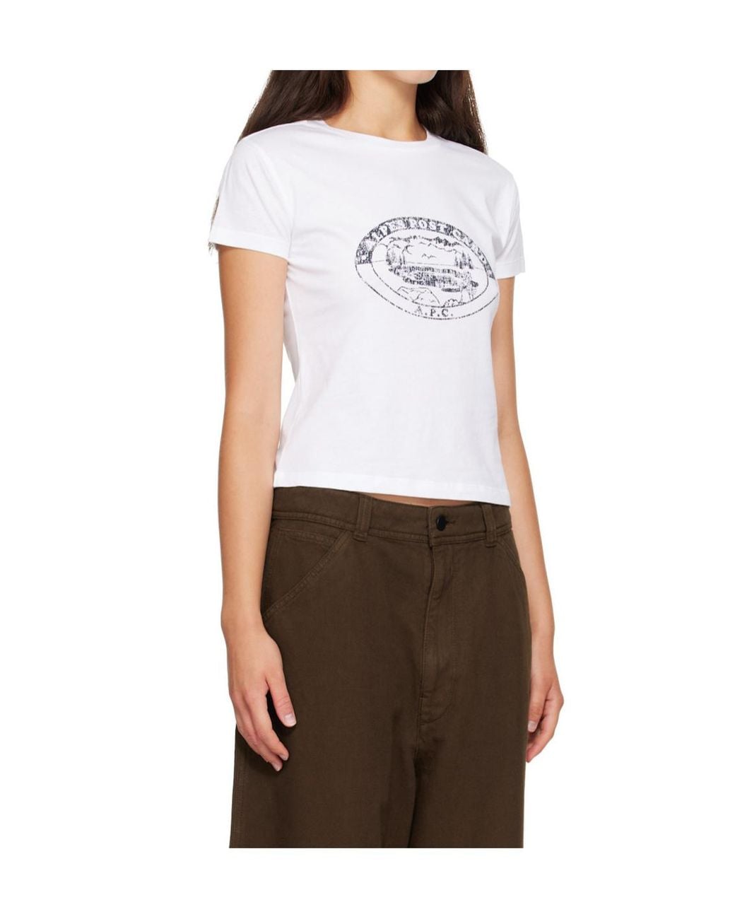 A.P.C. White Vintage-Effect Camping Logo T-Shirt