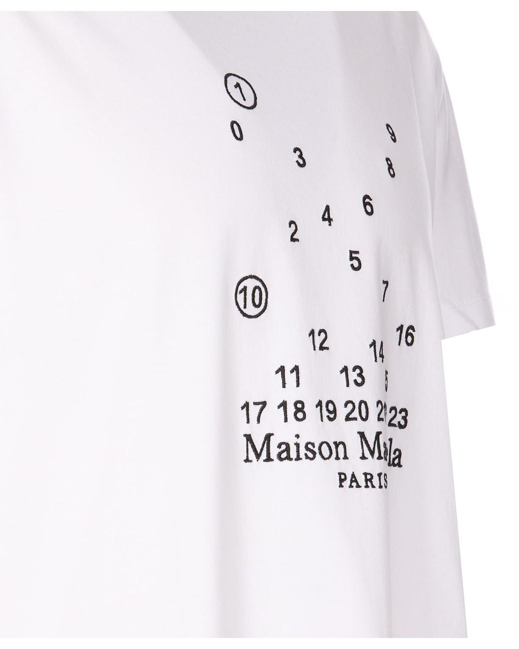 Maison Margiela White Graphic-Printed Crewneck T-Shirt for men
