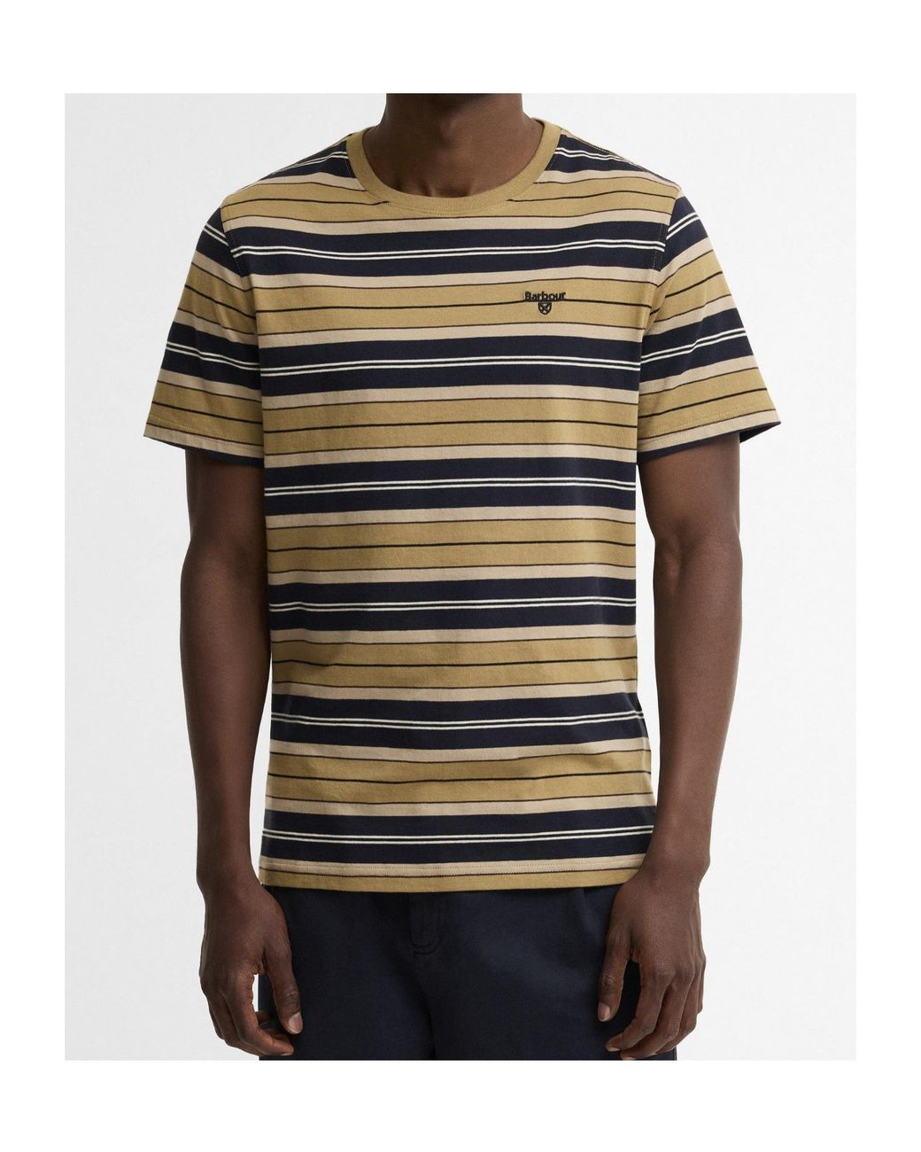 Barbour Multicolor Striped Crew Neck Short Sleeve Tee for men