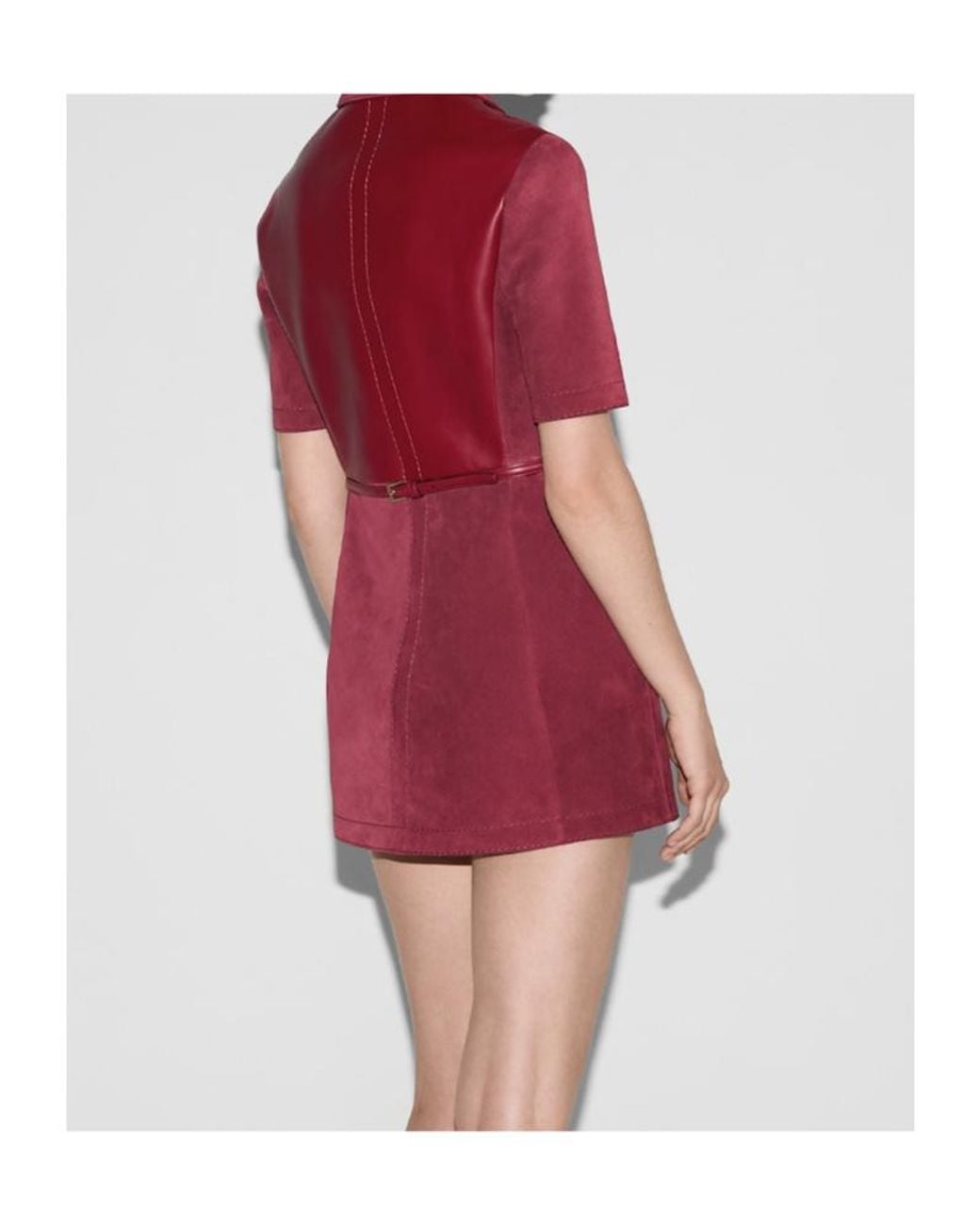 Gucci Red Horsebit Short-Sleeeve Shirt Dress