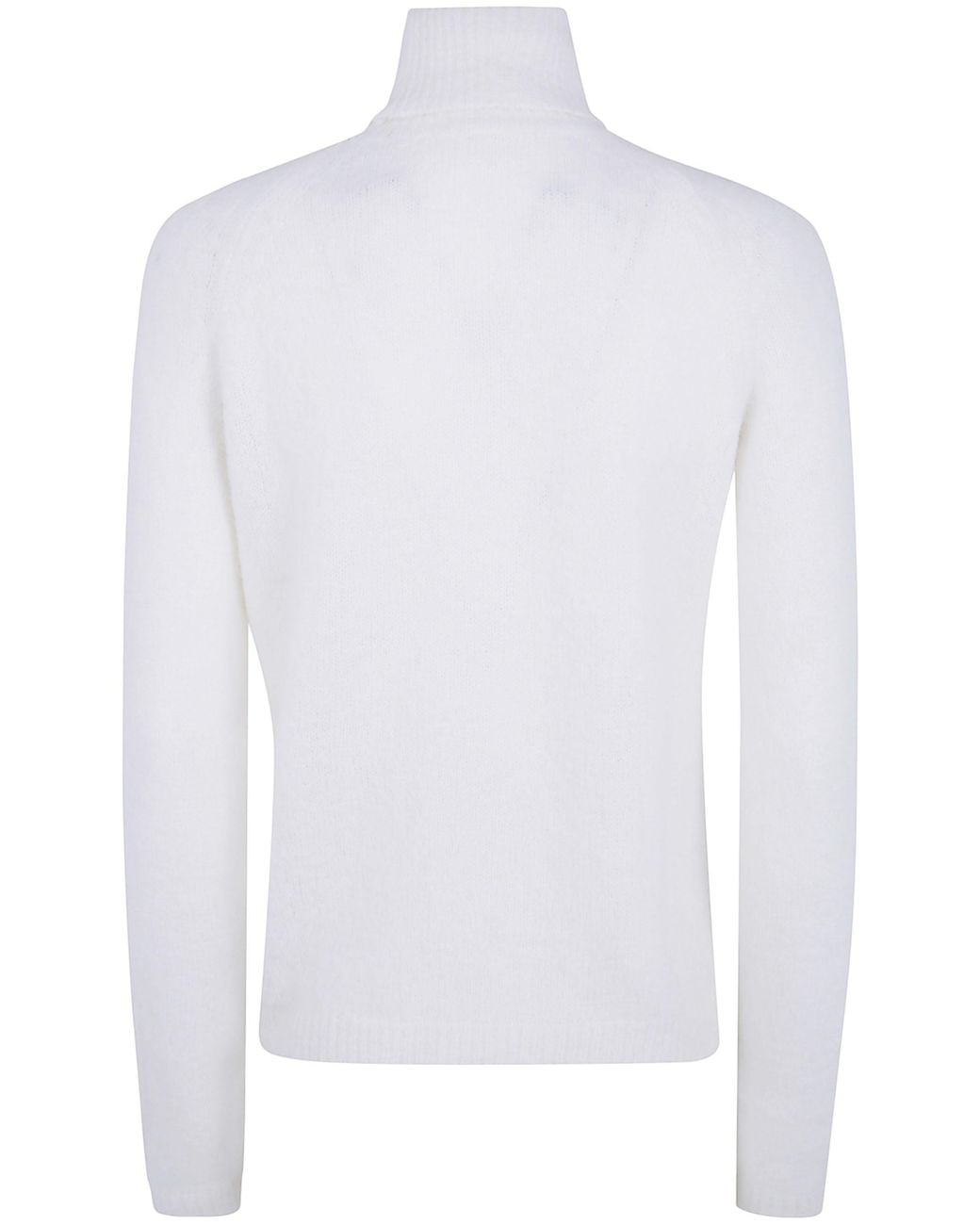 Baserange White Base Ribbed Turtleneck Knitted Sweater