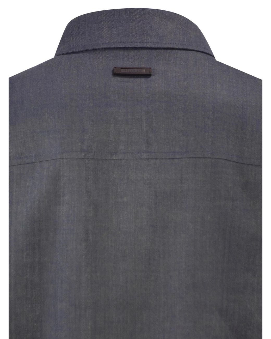 Peserico Gray Button-Front Long-Sleeve Casual Jacket for men