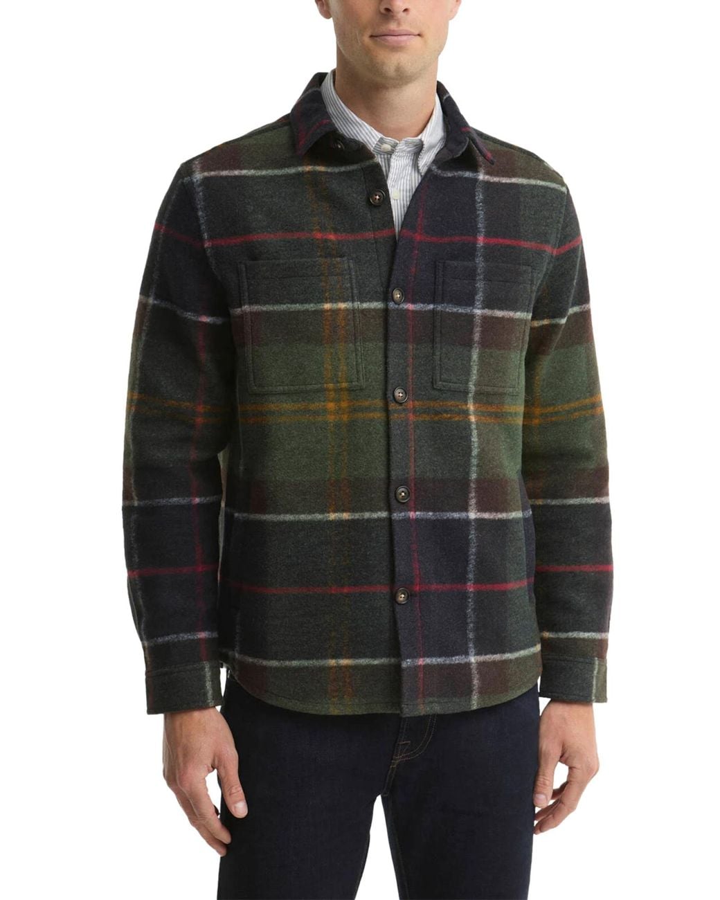 Barbour Black Woodlane Checked Overshirt for men