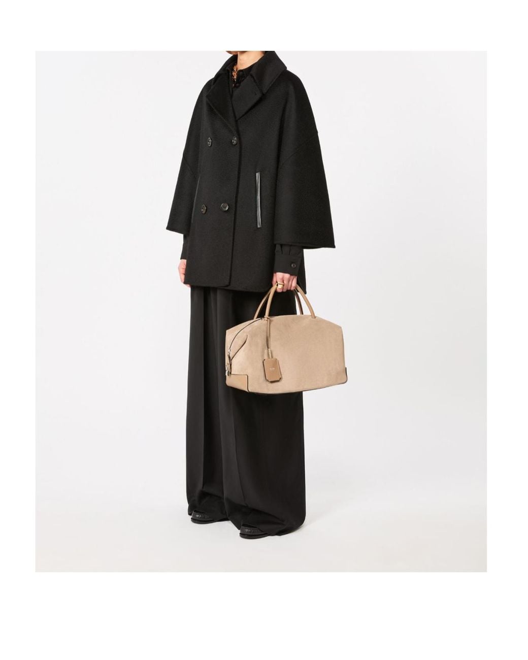 Max Mara Natural Structured Top Handle Travel Bag