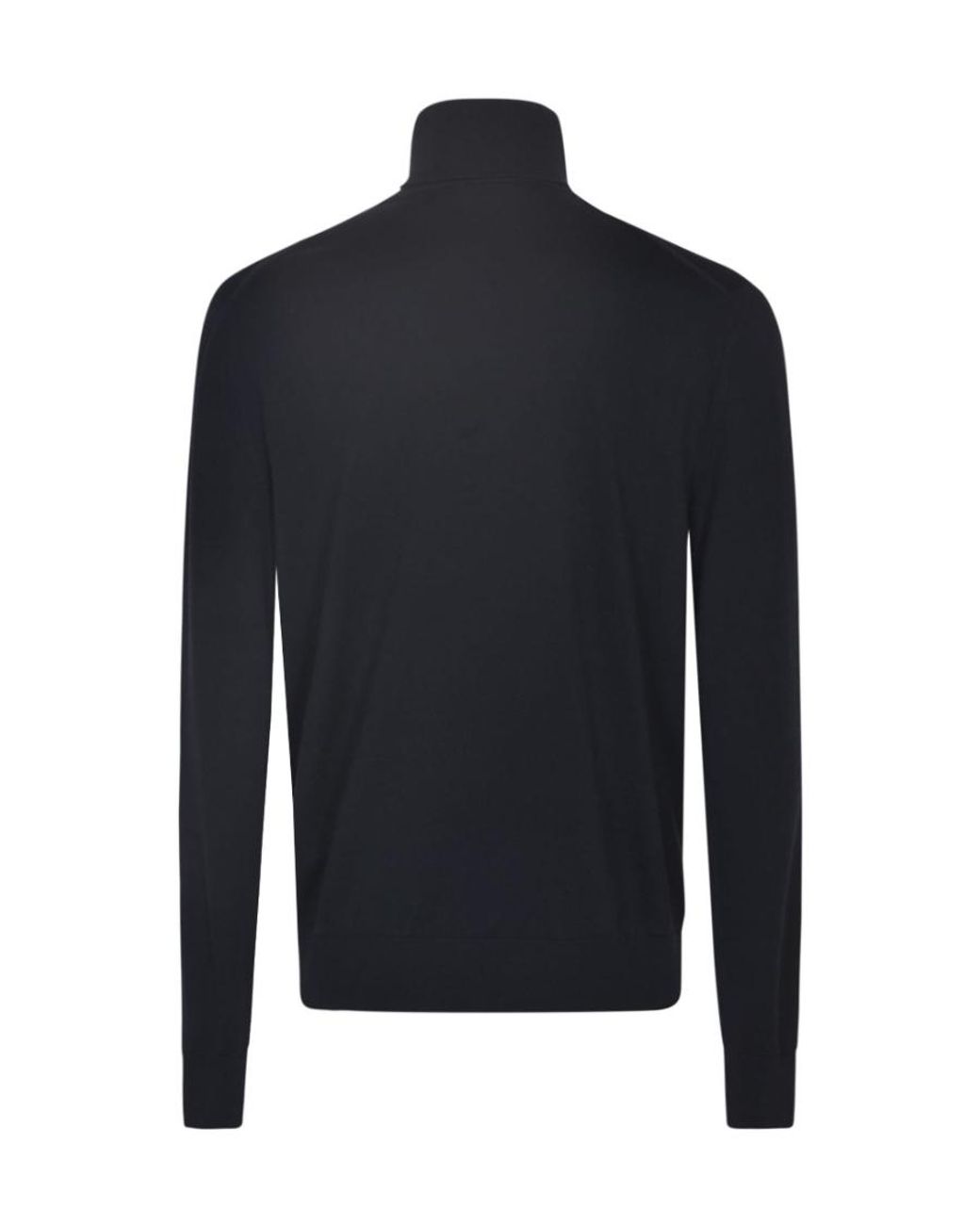 Dolce & Gabbana Blue Logo Engraved Roll-Neck Jumper for men