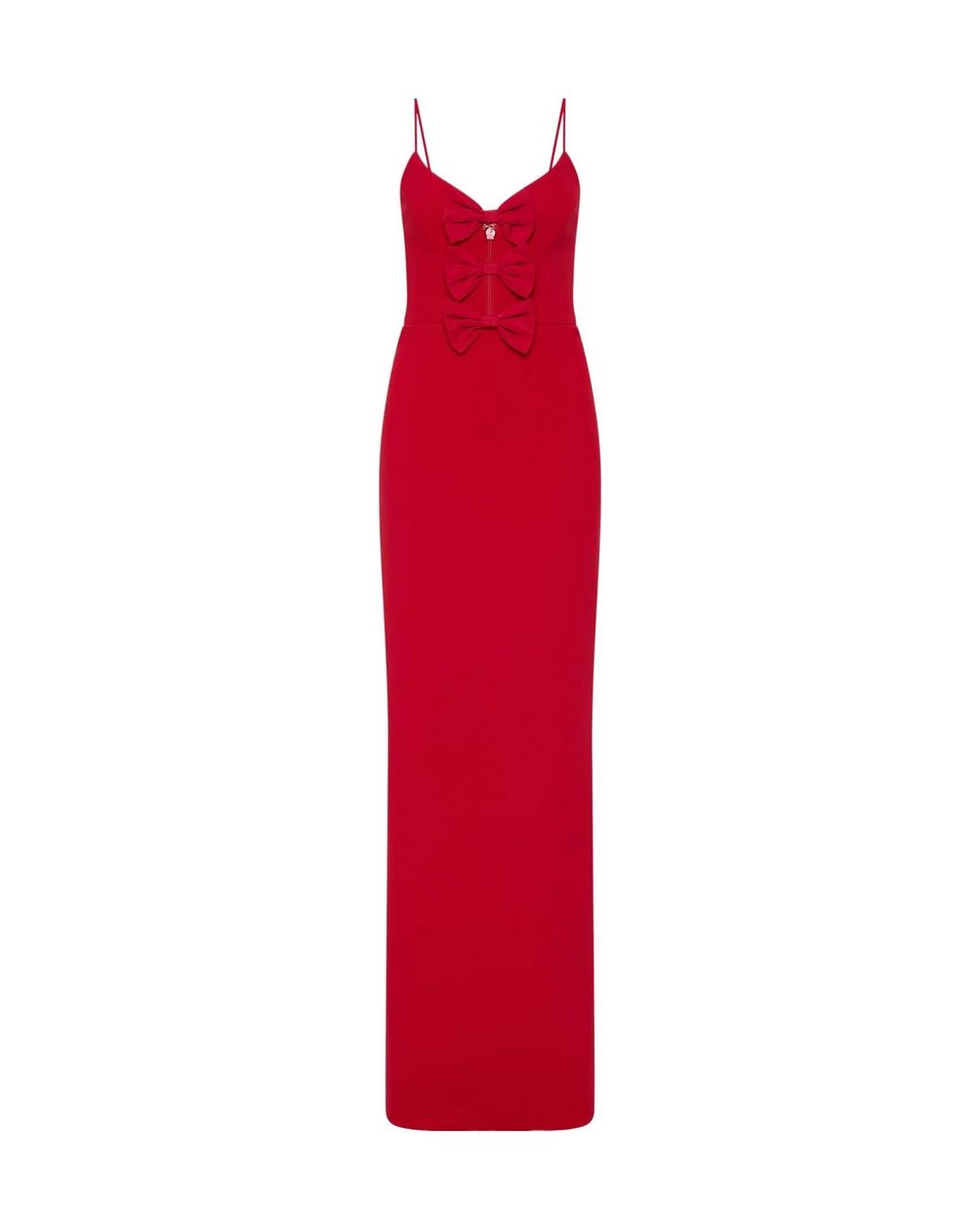 Rebecca Vallance Red Precious Bow Column Dress